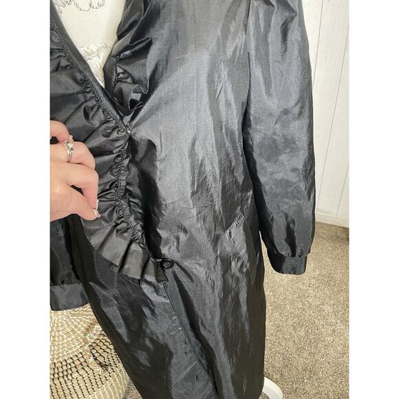 Vintage Marmika by Fitz Womens Ruffle Driving coat Lightweight Made USA Goth - Picture 2 of 8